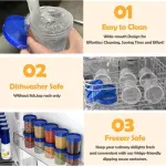 [10 Pack] 4oz Salad Dressing Container to Go – Small Containers with Lids Leakproof Condiment Containers with Screw Lids Reusable Stackable Plastic Dip Sauce Containers