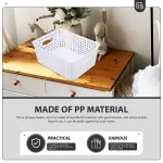 2-Pack White Plastic Storage Baskets for Kitchen, Office, Home Organization and Sundries Storage Containers