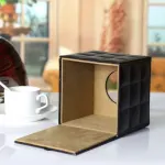 Black Tissue Box Holder with Storage Compartment for Office and Home Use, and Stylish