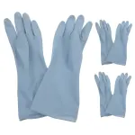 3Pairs Reusable Blue Dishwashing Gloves for Home Use Tear Resistant