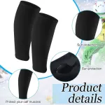 2 Pairs Water Ski Calf Compression Sleeve Protector, Elastic Neoprene Support for Water Sports