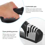 1Pc Black Adjustable Knives Sharpener Tool with Ergonomic Handle for Home Use