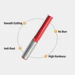 5Pcs Two Flute Straight Router Bits 12.7mm Diameter Grooving/Rebating/Mortising