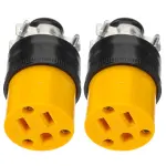 3-Prong Female Electrical Replacement Plug Connectors for PC Charging, 2-Pack Power Adapter