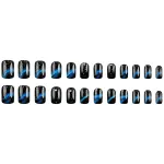 24pcsStarry Galaxy Press-On Nails for Parties, Daily Wear, and Special Occasions (Black)