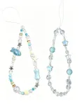 2-Piece Beaded Phone Lanyards for Phones, Cameras, Bags, Keychains, and More (Blue)