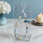 2-Piece Beaded Phone Lanyards for Phones, Cameras, Bags, Keychains, and More (Blue)