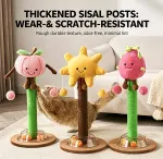 Dragon Fruit Shaped Cat Scratching Post with Turntable Toy