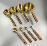 Stainless Steel Measuring Cups and Spoons Set, Cooper Finish, 8-Piece for Baking and Cooking