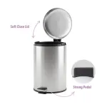 20L Pedal Bin with Stainless Steel and Plastic Construction