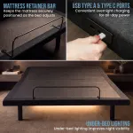 Therapedic Advance Double Adjustable Bed Frame Base with Head Tilt, Massage, USB & Wireless Remote