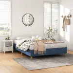 Metal Bed Frame Mattress Foundation Blue – Single