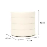 Interior Ave – Cleo White Boucle Ottoman