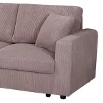 5-Piece Modular Corduroy Sofa with Storage Chaise – Pink
