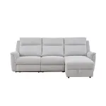 Fabric Electric Recliner Grey Chaise Sofa with Storage