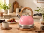 2.9L Whistling Kettle Stainless Steel Foldable Handle Camping Home Office