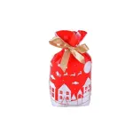 10pcs Christmas Candy Bags Gift Treat Drawstring Pouches Biscuit Cookie Packaging – 10Pcs – 10pcs Bag-White House