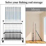 12/24 Hole Multi Functional Fishing Rod Holder Storage Rack Display Organizer – 12Holes