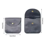 10pcs Velvet Jewelry Pouch Button Closure Thick Soft Ring Necklace Storage Bag – Black