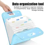 2pc 13-Pocket A4 File Storage Bag Large Capacity Document Organiser