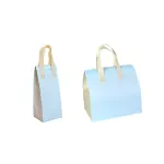 50PCS Blue Takeaway Packaging Bags with Handles and Self-Adhesive Seal – M