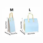 50PCS Blue Takeaway Packaging Bags with Handles and Self-Adhesive Seal – M