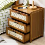 3-Layer Drawer Bedroom Nightstand Large Storage Stable Structure Space Saving