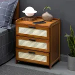 3-Layer Drawer Bedroom Nightstand Large Storage Stable Structure Space Saving