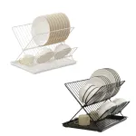 Kitchen Storage Rack Bowl Rack Household Draining Rack Multi-Functional Organizer – Black