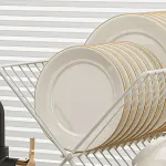 Kitchen Storage Rack Bowl Rack Household Draining Rack Multi-Functional Organizer – Black