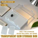 2PCS Acrylic Flip Top Transparent Square Storage Box For Loose Diamonds Gemstones