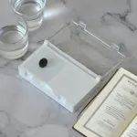 2PCS Acrylic Flip Top Transparent Square Storage Box For Loose Diamonds Gemstones