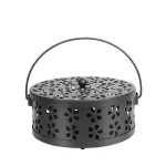 Iron Mosquito Incense Box Fireproof Tray Stand Indoor Household Incense Holder – Black