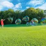 Double Pole Bubble Rope for Giant Bubble Show Outdoor Party Fun Activity – Green