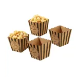 48pcs Popcorn Boxes Striped Paper Retro Candy Containers Movie Party Birthday