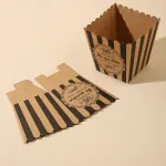 48pcs Popcorn Boxes Striped Paper Retro Candy Containers Movie Party Birthday