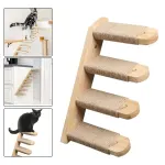 1-Piece Wall-Mounted Cat Climbing Shelf with Four Sisal Steps