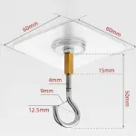 12 PCS Heavy Duty Self Adhesive Hooks Stainless Steel Ceiling Hooks for Home – Closed