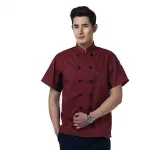 Black Unisex Mesh Sleeve Chef Coat Jacket Restaurant Hotel Cook Short Uniform – 2XL