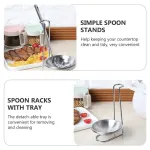 2 Pcs Portable Stainless Steel Soup Colander Rack Kitchen Utensil Storage