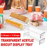 1PC Transparent Rectangular Biscuit Display Rack Food Dessert Wedding Cake Stand