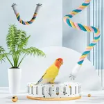 U Shaped Parrot Cotton Rope Climbing Toy Perch Stand for Bird Cage – 100cm