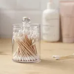 4PCS Transparent Cotton Swabs Makeup Remover Pad Storage Box Household Organizer