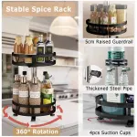 Kitchen Rotating Spice Rack Triple Layer Countertop Organizer Storage Shelf – Double Layer