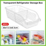 4pcs Refrigerator Storage Box Transparent Plastic Household Organizer Kitchen