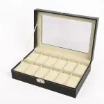 12Grids Leather Watch Jewelry Display Storage Holder Case Box