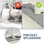 Faucet Draining Pad Narrow Sink Splash Guard Mat for Washbasin Water Catcher – Green