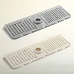Faucet Draining Pad Narrow Sink Splash Guard Mat for Washbasin Water Catcher – Green