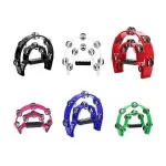 Double Half Moon Tambourine Handheld Musical Percussion Instrument Bell Drum – Green
