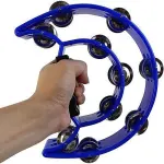 Double Half Moon Tambourine Handheld Musical Percussion Instrument Bell Drum – Green